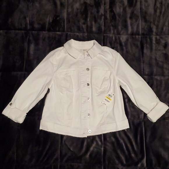 Style & Co. Jackets & Blazers - NWT Style & Co White Denim Jacket